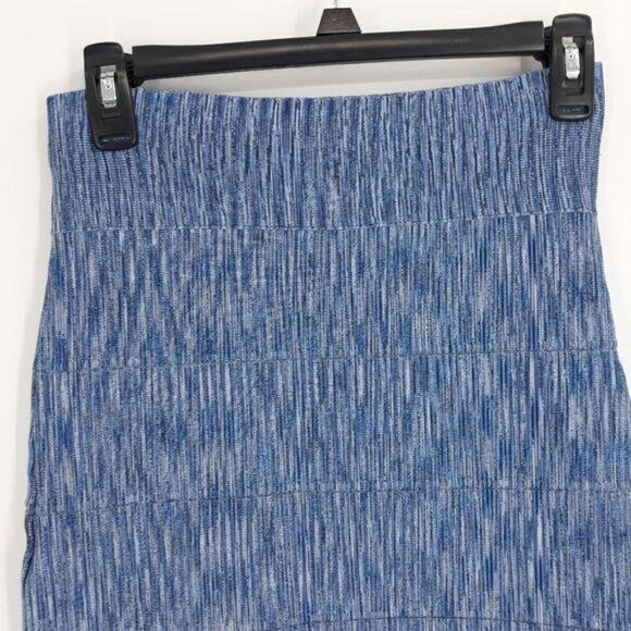 BCBGMaxAzria Skirt Knit Stretch Space Dye Bandage Rib Mini Bodycon Blue Sz M‎ - Picture 7 of 12